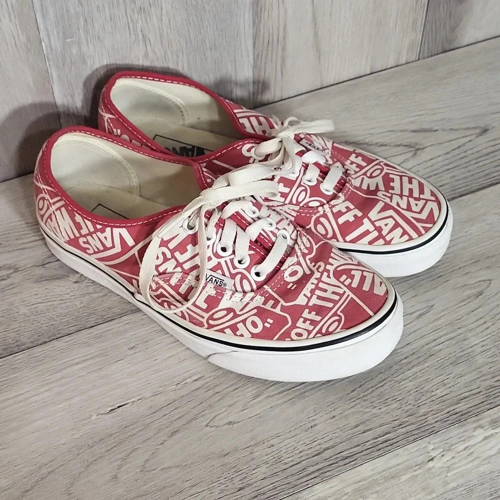 Vans‎ Unisex OTW Repeat Red White Graphic Lace Up Low Top Old School Sneakers